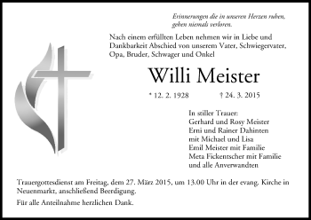 Anzeige von Willi Meister von MGO