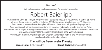 Anzeige von Robert Baierlipp von MGO