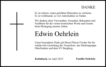 Anzeige von Edwin Oehrlein von MGO