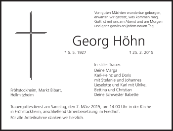 Anzeige von Georg Höhn von MGO