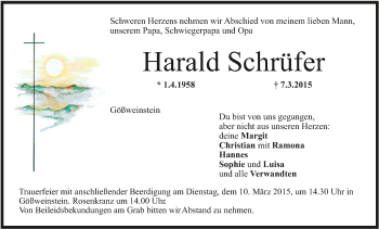 Anzeige von Harald Schrüfer von MGO