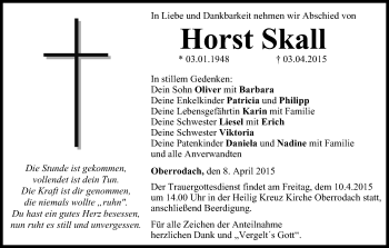 Anzeige von Horst Skall von MGO