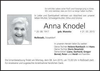 Anzeige von Anna Knodel von MGO