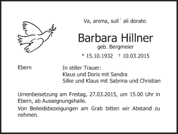 Anzeige von Barbara Hillner von MGO
