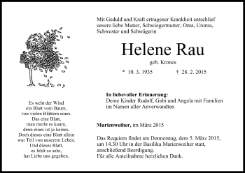 Anzeige von Helene Rau von MGO