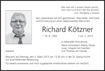 Anzeige von Richard Kötzner von MGO