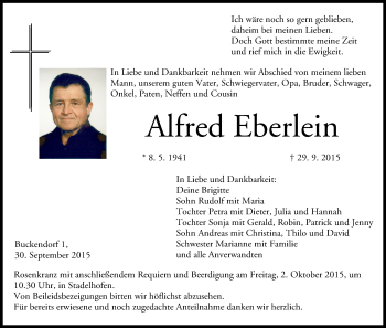 Anzeige von Alfred Eberlein von MGO