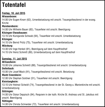 Anzeige von Wilhelm Bauer von MGO