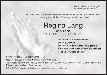 Anzeige von Regina Lang von MGO