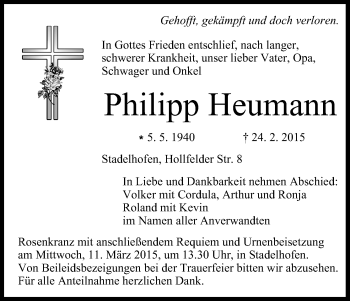 Anzeige von Philipp Heumann von MGO