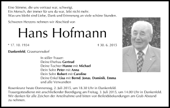 Anzeige von Hans Hofmann von MGO