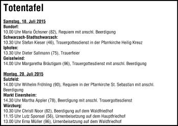 Anzeige von Martha Appler von MGO