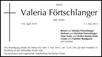 Anzeige von Valeria Förtschlanger von MGO