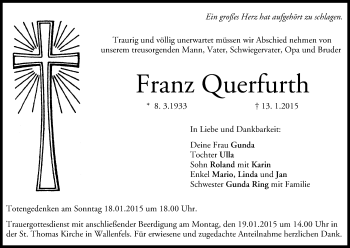 Anzeige von Franz Querfurth von MGO