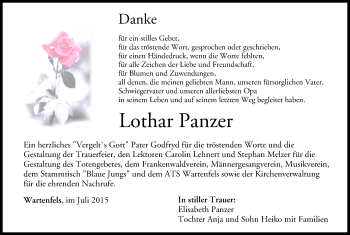Anzeige von Lothar Panzer von MGO