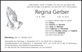 Anzeige von Regina Gerber von MGO