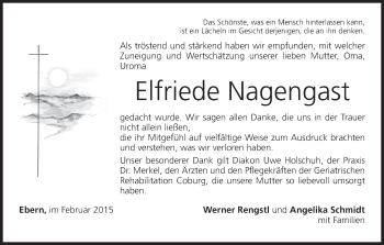 Anzeige von Elfriede Nagengast von MGO