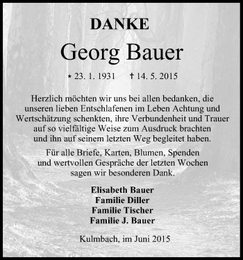 Anzeige von Georg Bauer von MGO