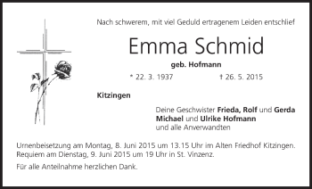 Anzeige von Emma Schmid von MGO