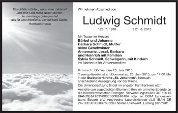 Anzeige von Ludwig Schmidt von MGO