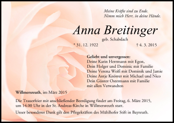 Anzeige von Anna Breitinger von MGO