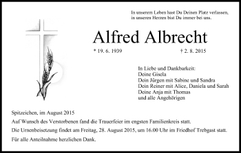 Anzeige von Alfred Albrecht von MGO