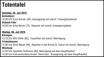 Anzeige von Willi Stöhr von MGO