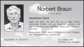 Anzeige von Norbert Braun von MGO