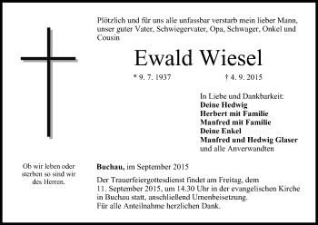 Anzeige von Ewald Wiesel von MGO