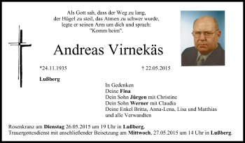 Anzeige von Andreas Virnekäs von MGO