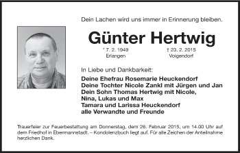 Anzeige von Günter Hertwig von MGO