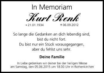 Anzeige von Kurt Renk von MGO