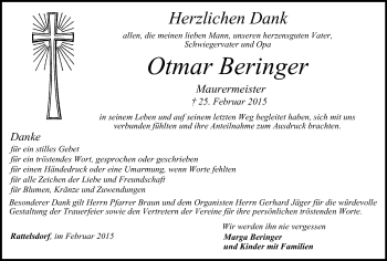 Anzeige von Otmar Beringer von MGO