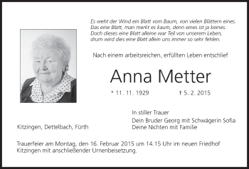 Anzeige von Anna Metter von MGO