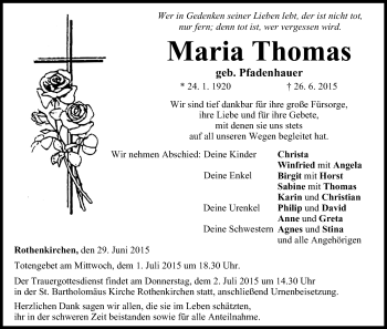 Anzeige von Maria Thomas von MGO