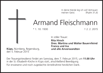 Anzeige von Armand Fleischmann von MGO