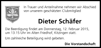 Anzeige von Dieter Schäfer von MGO
