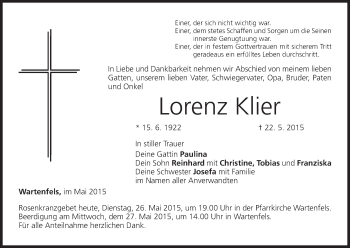 Anzeige von Lorenz Klier von MGO