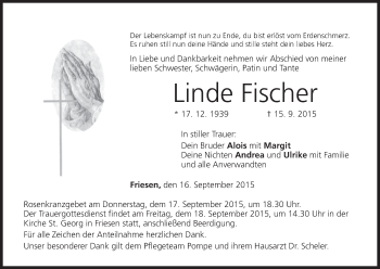 Anzeige von Linde Fischer von MGO