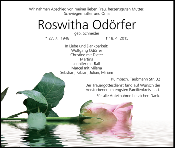 Anzeige von Roswitha Odörfer von MGO