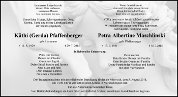 Anzeige von Petra Albertine Maschlinski von MGO