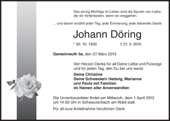 Anzeige von Johann Döring von MGO