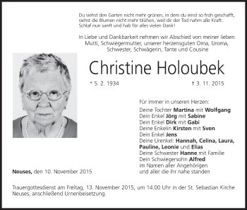 Anzeige von Christine Holoubek von MGO