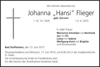 Anzeige von Johanna Flieger von MGO