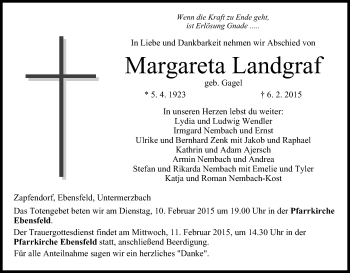Anzeige von Margareta Landgraf von MGO
