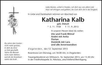 Anzeige von Katharina Kalb von MGO