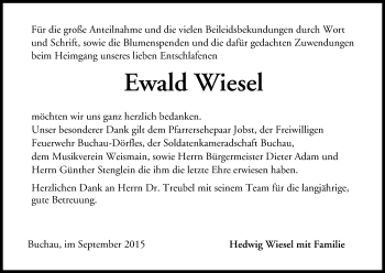 Anzeige von Ewald Wiesel von MGO