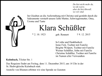 Anzeige von Klara Schüßler von MGO