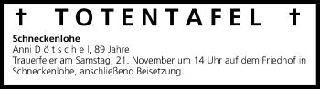 Anzeige von Totentafel vom 20.11.2015 von MGO