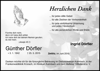 Anzeige von Günther Dörfler von MGO